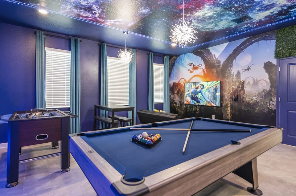 Avatar Game Room w/ Foosball, Air Hockey & Pool Table