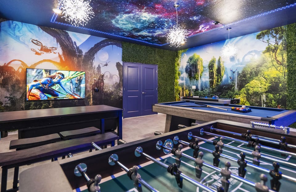 Avatar Game Room w/ Foosball, Air Hockey & Pool Table