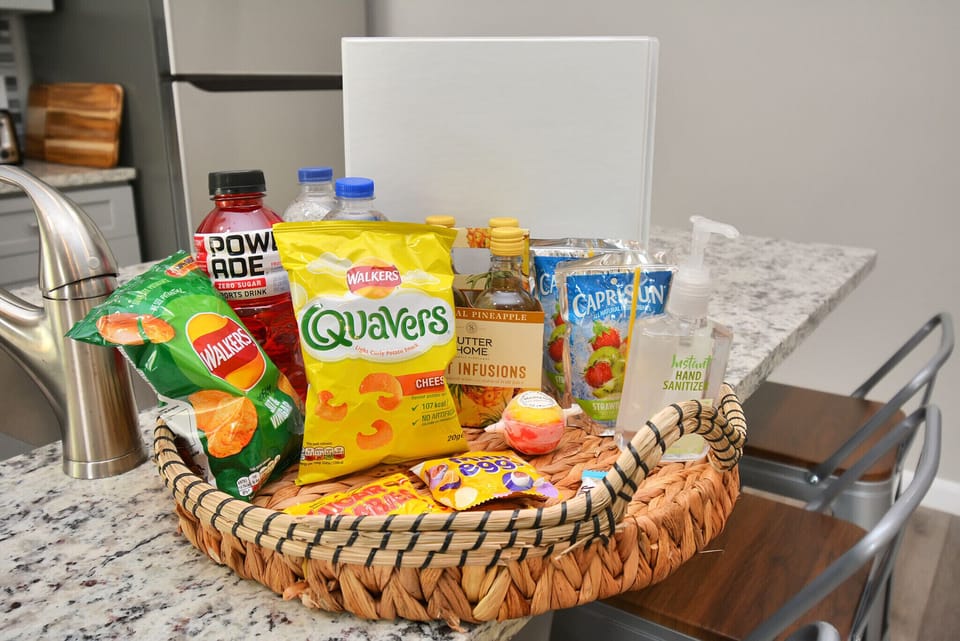 Complimentary drinks & British snacks upon arrival & welcome handbook 