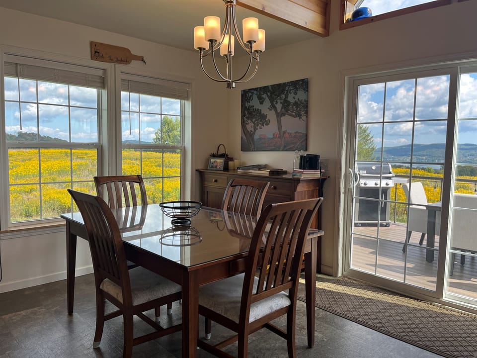 Dining area just steps away from the grill