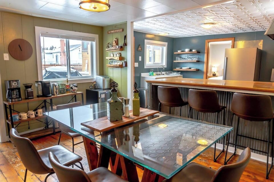 Open kitchen/dining keeps your group close together and connected for meal-prep & dining.  