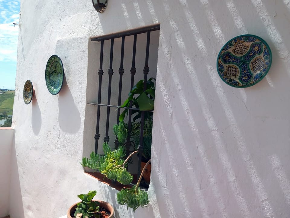 Shady corners on the private terrace.