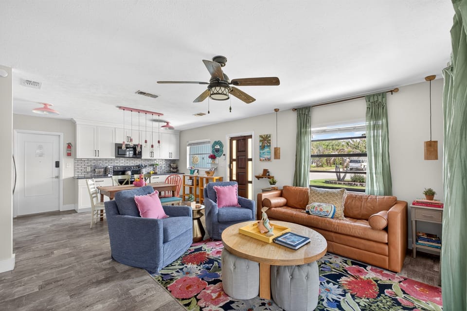 Comfortable living space and open floor plan layout.