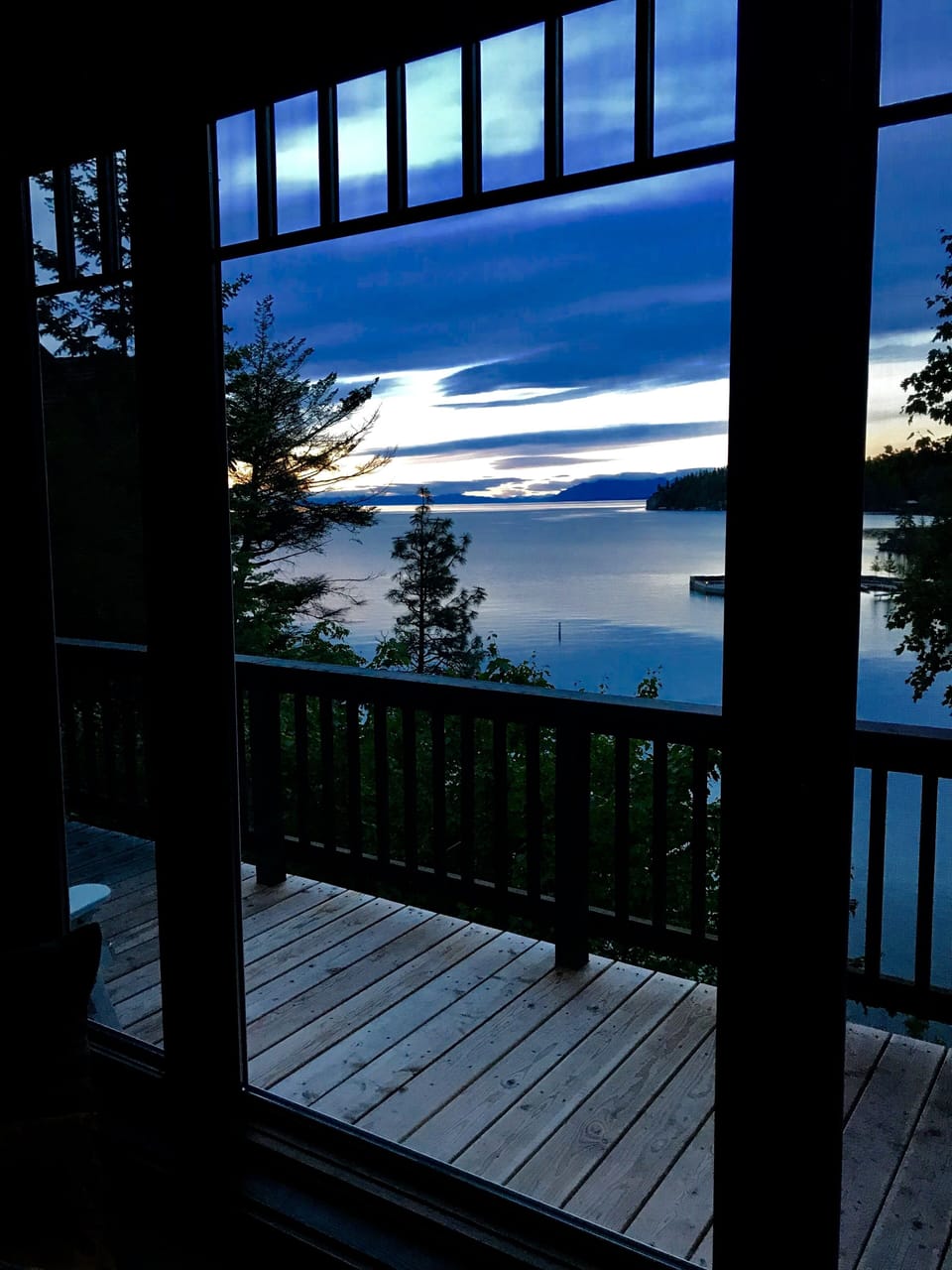 Evening views from the living room