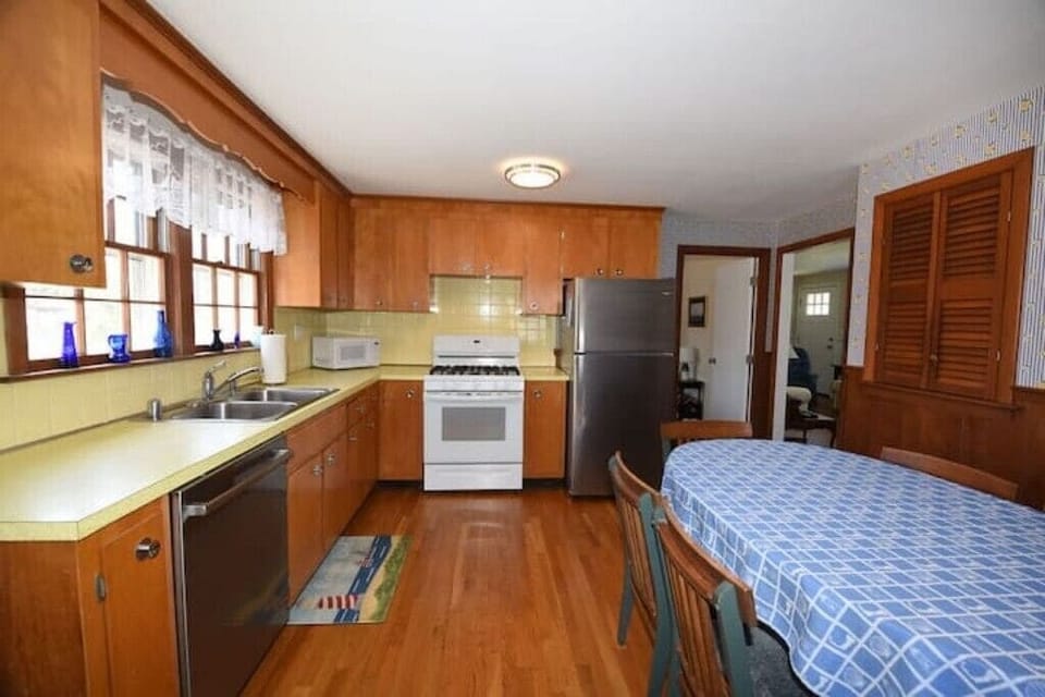 Kitchen with everything you'll need for home cooking or grilling.