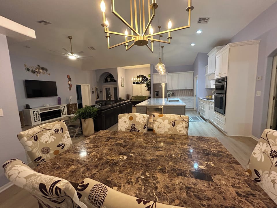 Kitchen, dining, family room