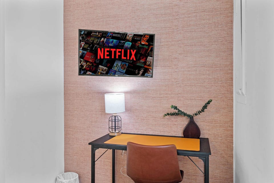 Stay productive in this cozy workspace with a desk, lamp, and everything you need for a focused day of work or study! 💻💡✨