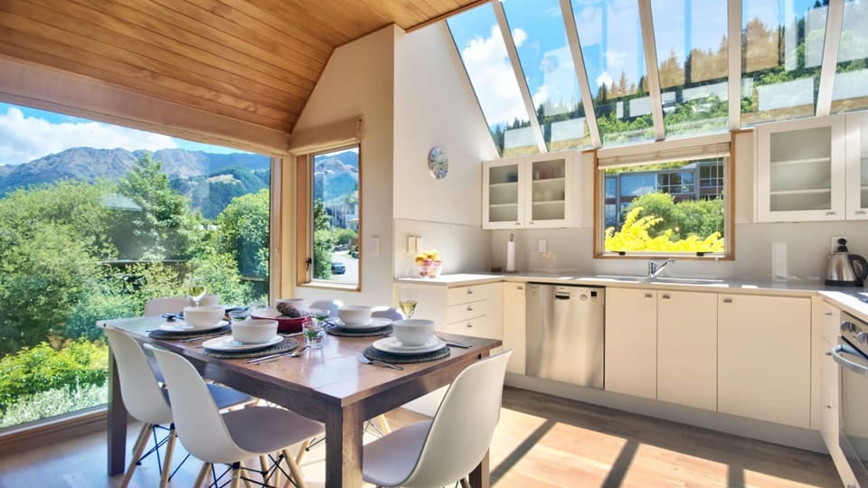 Kitchen and dining area with fantastic views