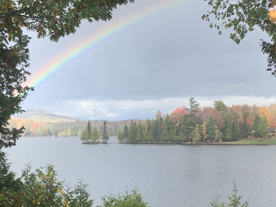 View of a beautiful rainbow from the deck.