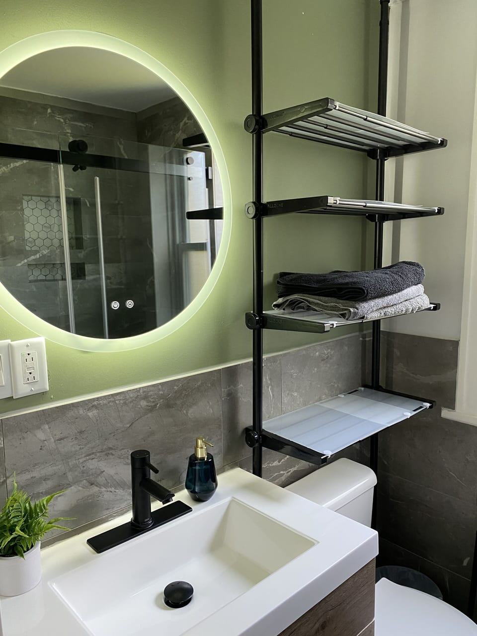 Backlight led mirror with defogger
