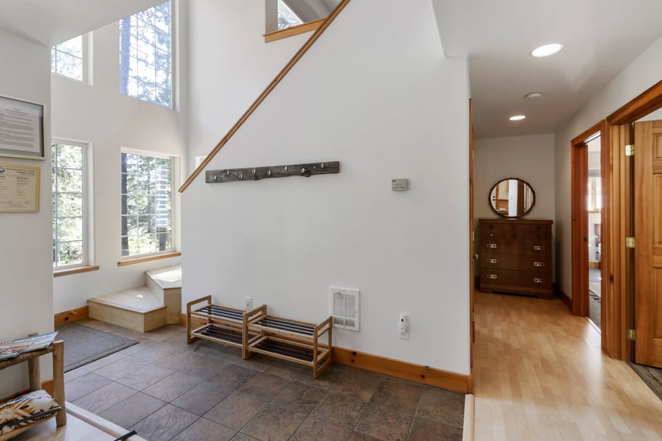 Great birdwatching spot! Downstairs we have 2 bedrooms with a shared bathroom.