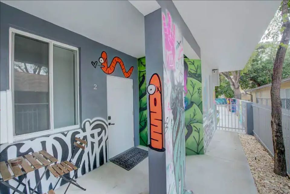 As you enter the building, you'll find Apartment 2 to the right on the 1st floor