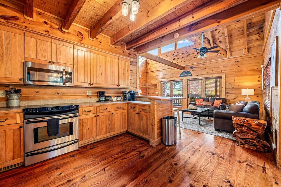 Open kitchen and living space perfect for family time together