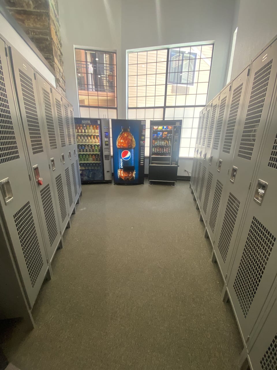 The quintessential ski lockers! Oh, and grab a soda while you're there.