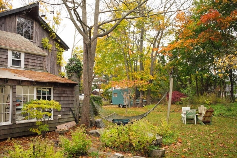 Side yard outside back of Cottage