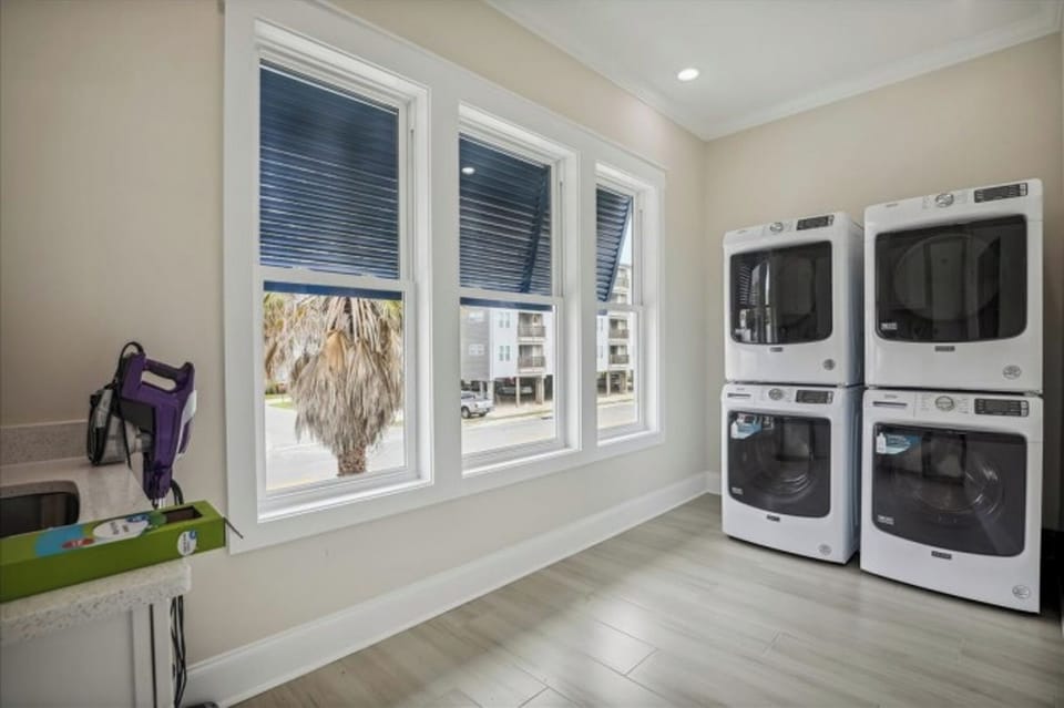 Easy to do the family's laundry with 2 washers and 2 dryers.
