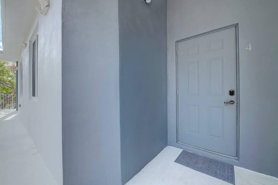 As you go up stairs to 2nd floor of the building, you'll find Apartment 4 door. 