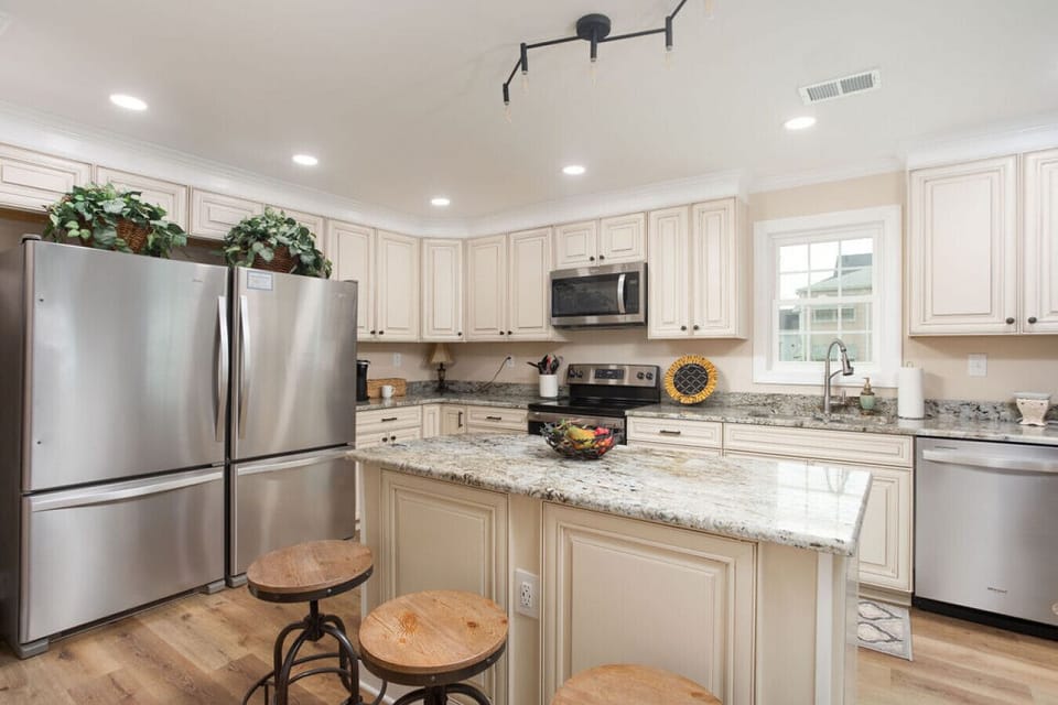 This Chef's Kitchen is outfitted to cooking equipment and ready for a family meal.