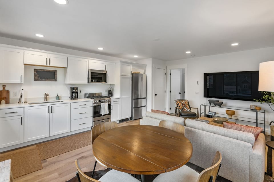 Dining table seats up to 2 guests