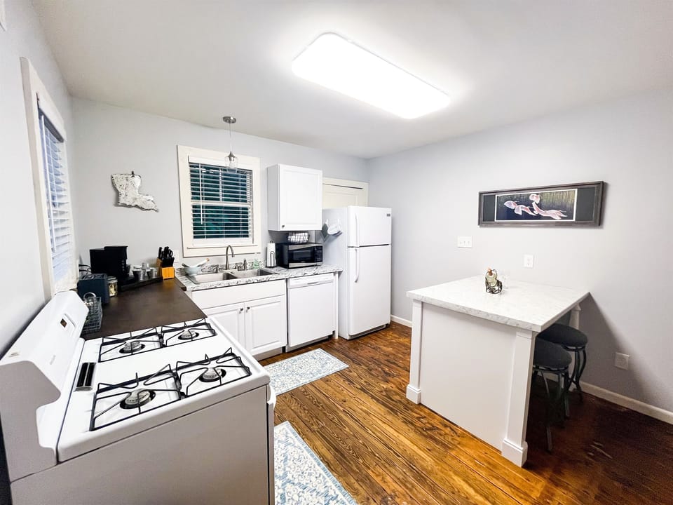Fully stocked kitchen for your cooking needs.