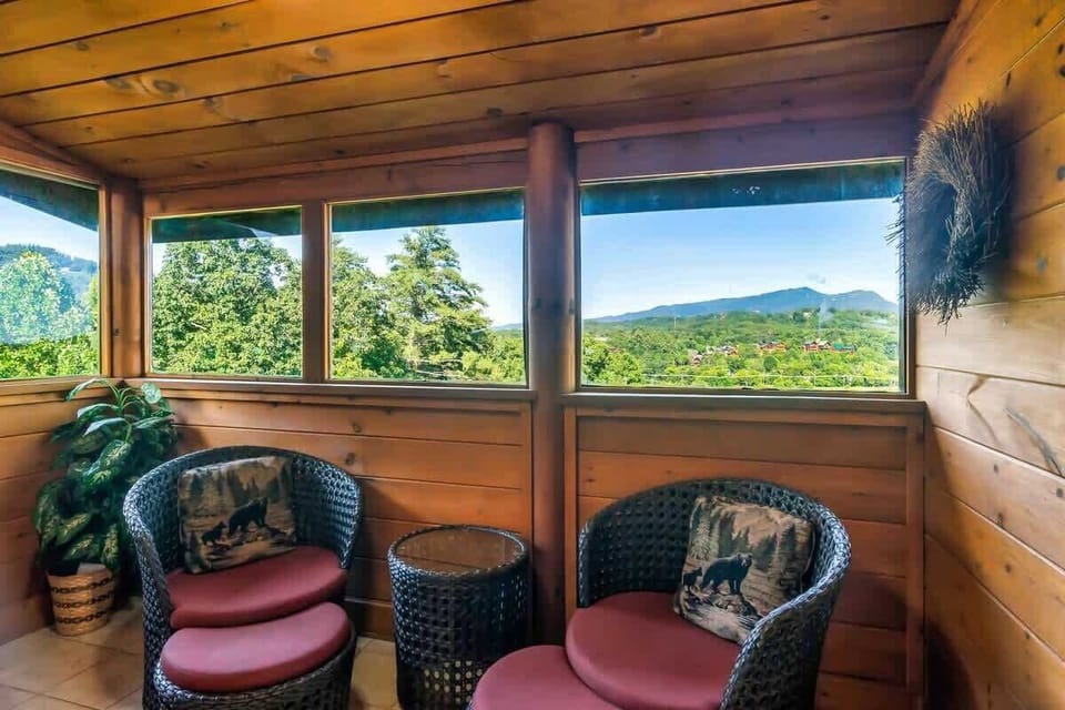 Our first patio space, complete with beautiful views of the surrounding area!