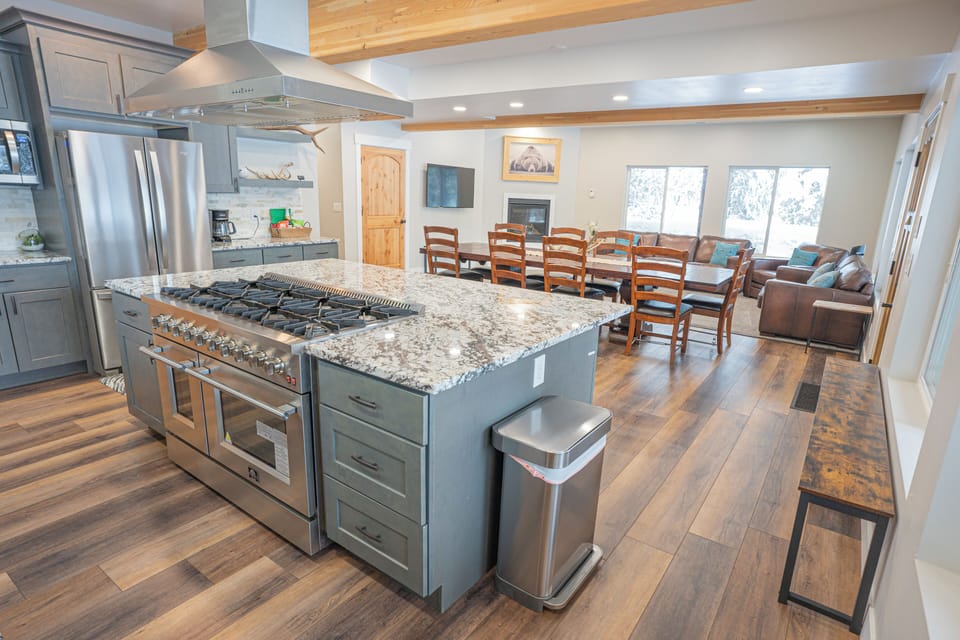 Our modern rustic kitchen blends contemporary connivence with timeless charm!