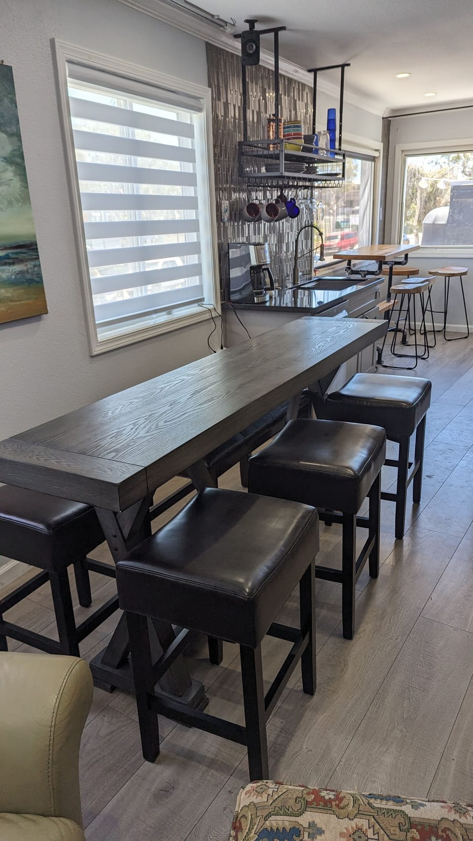 Dining room table and the open concept living space