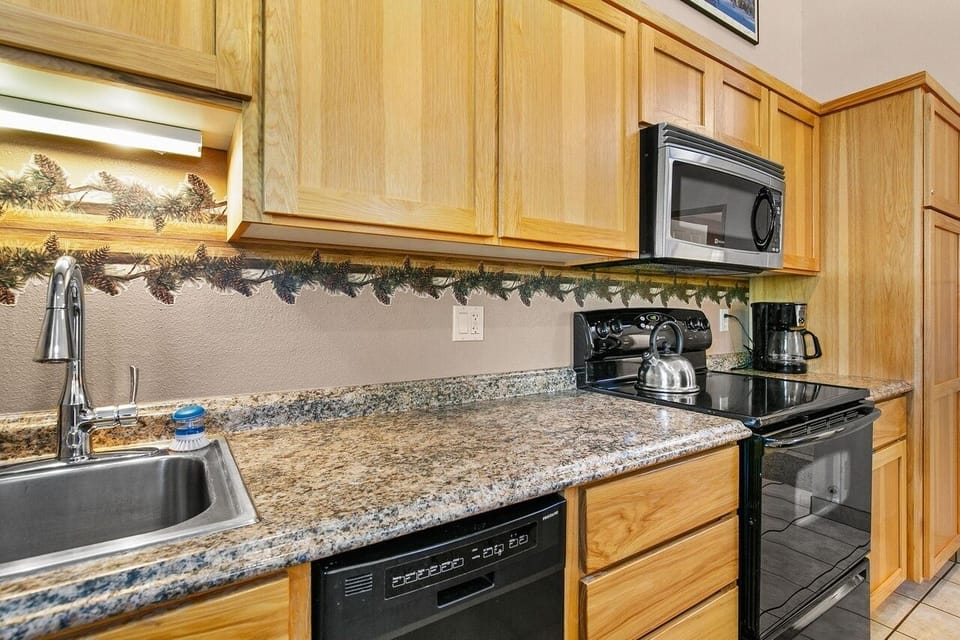Well stocked kitchen for all your home cooking needs
