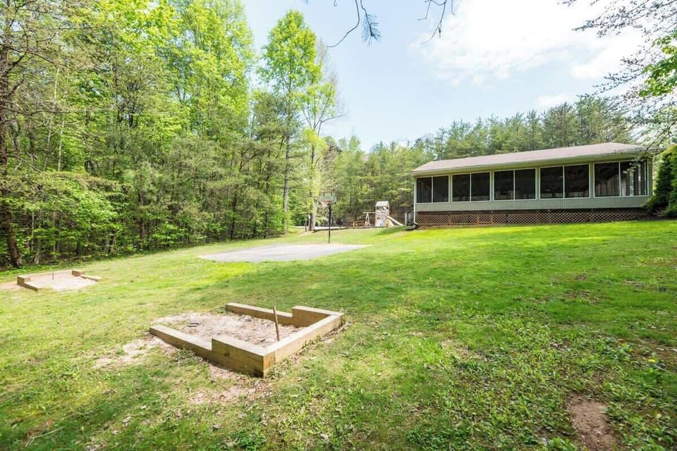 The Resort Clubhouse is located just to the right of the playground & basketball court