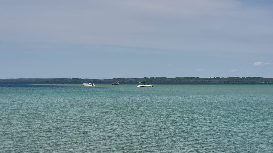 Looking out at sandbar.