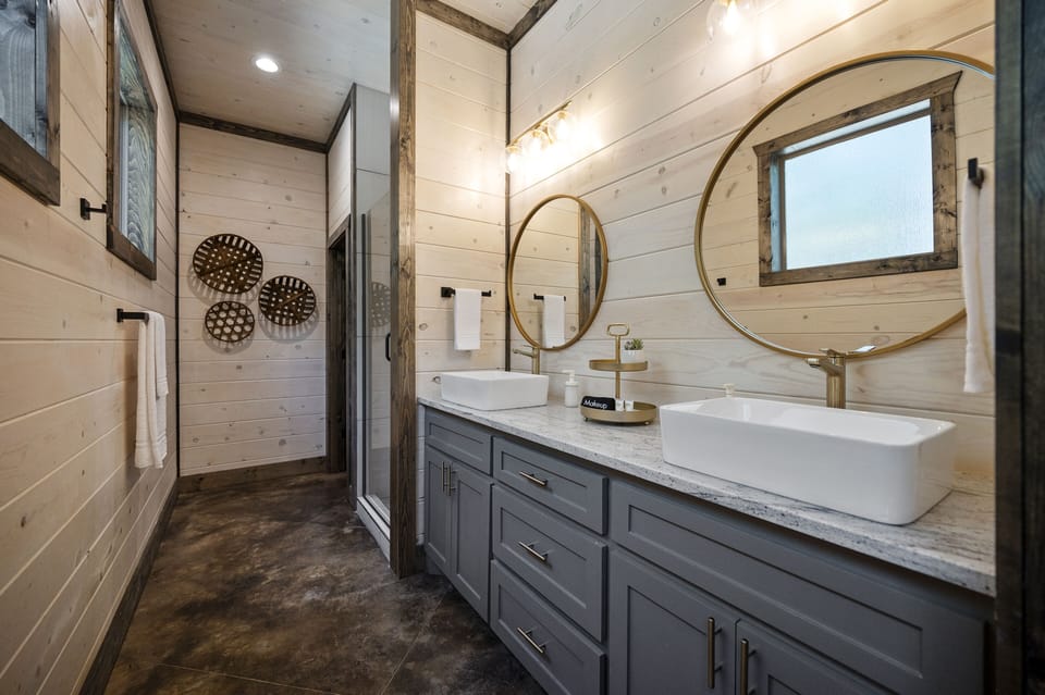 Double vanity in the private bathroom