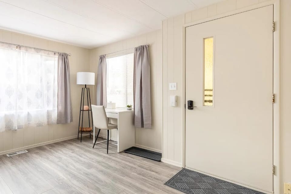 View of Front Door & Work Station