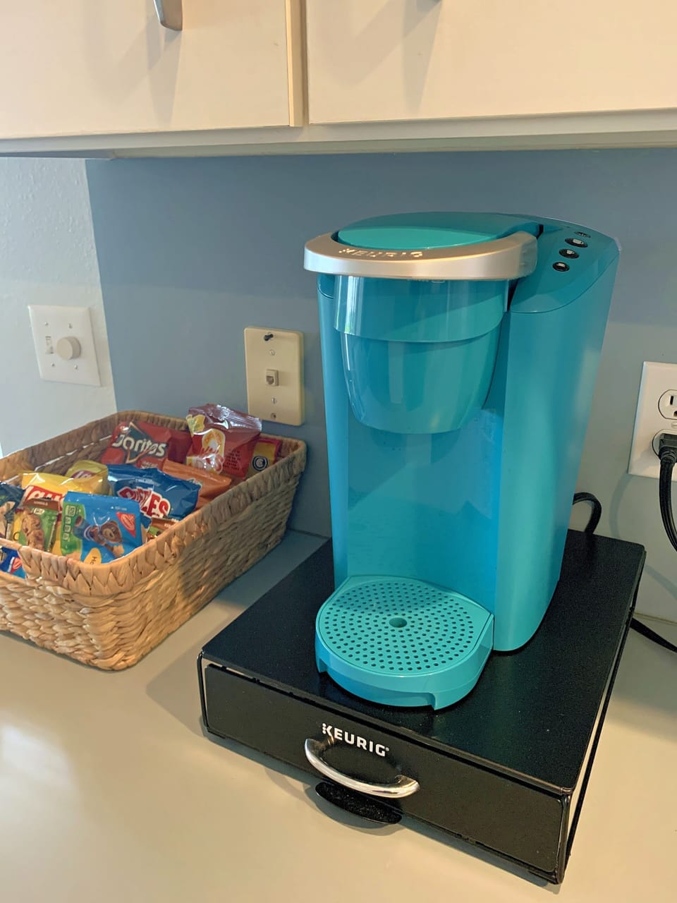 Keurig and regular coffee pot.....bring your pods.