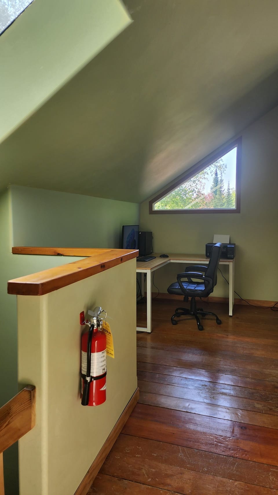 dedicated workstation with printer and inch and paper