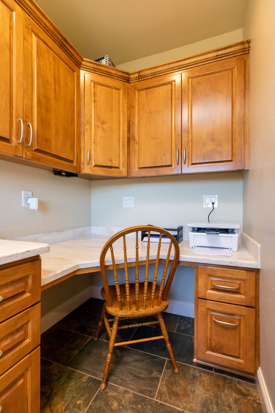 We even have a private desk area in the laundry room