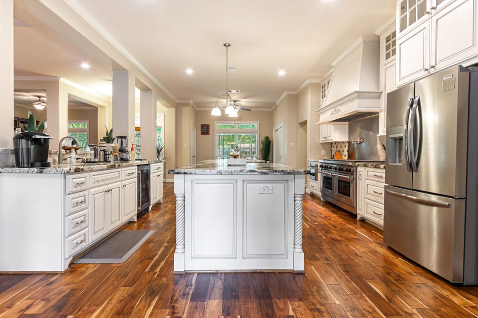 Gourmet Kitchen with 15-foot island! Huge prep space!