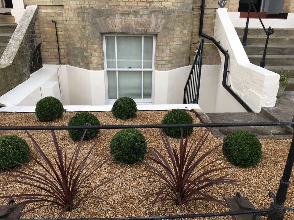 Front garden outside apartment