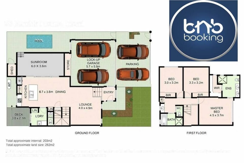 Floor plan shows Villa Luxe Miami's layout, bedrooms, shared spaces and parking.