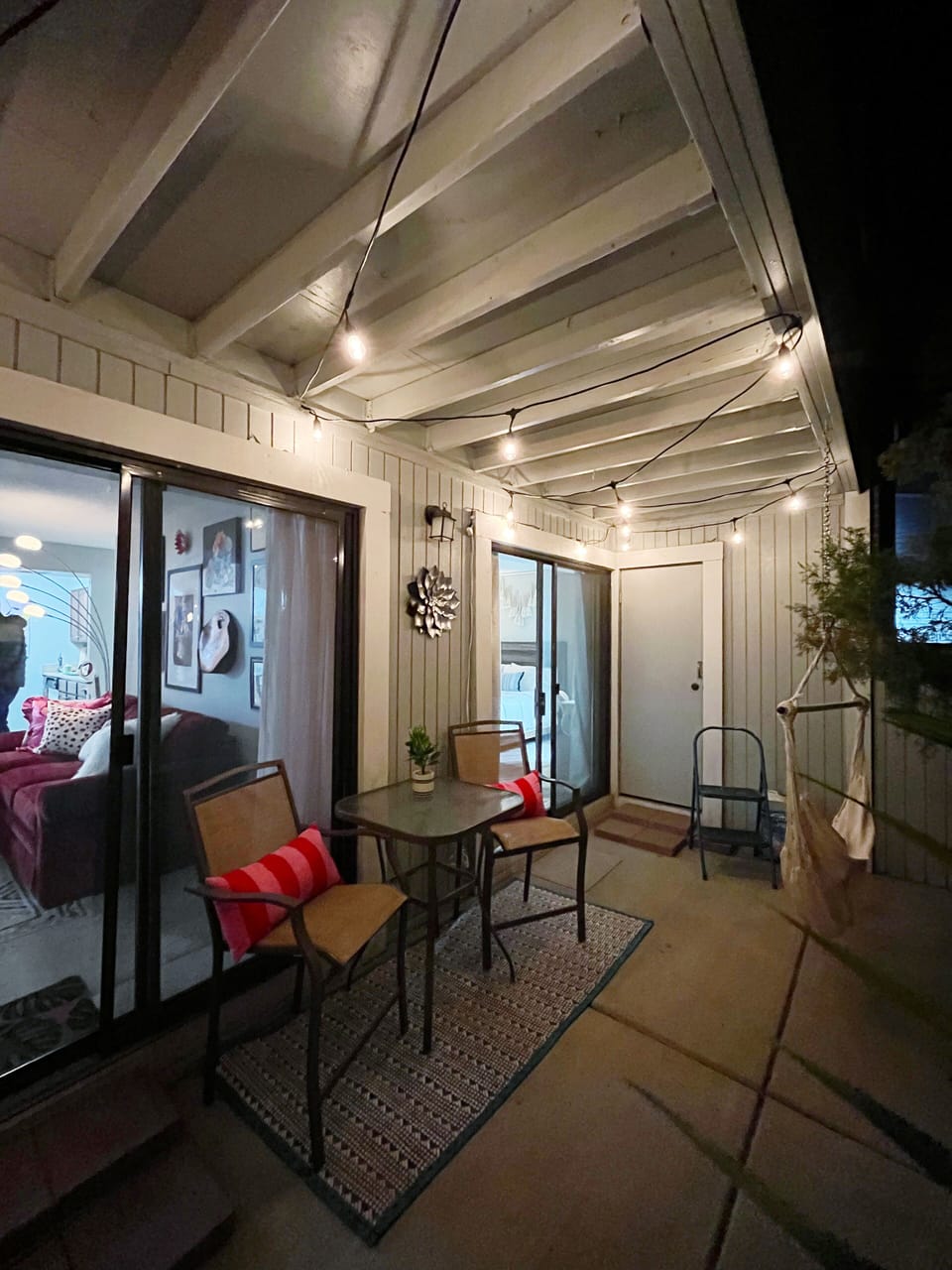 Patio at night