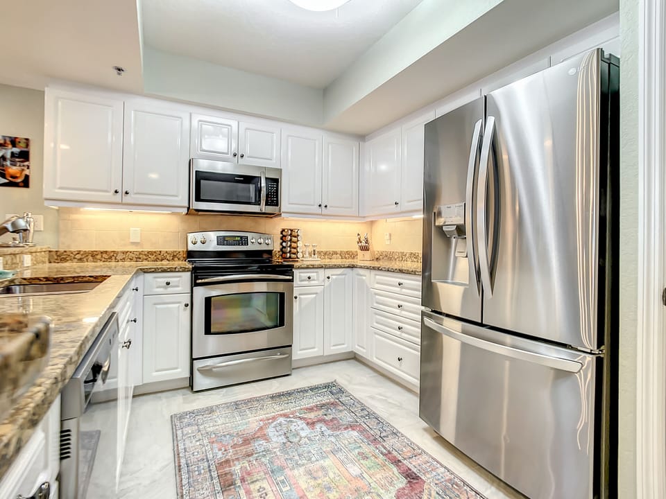 Fully equipped kitchen for all your cooking needs.
