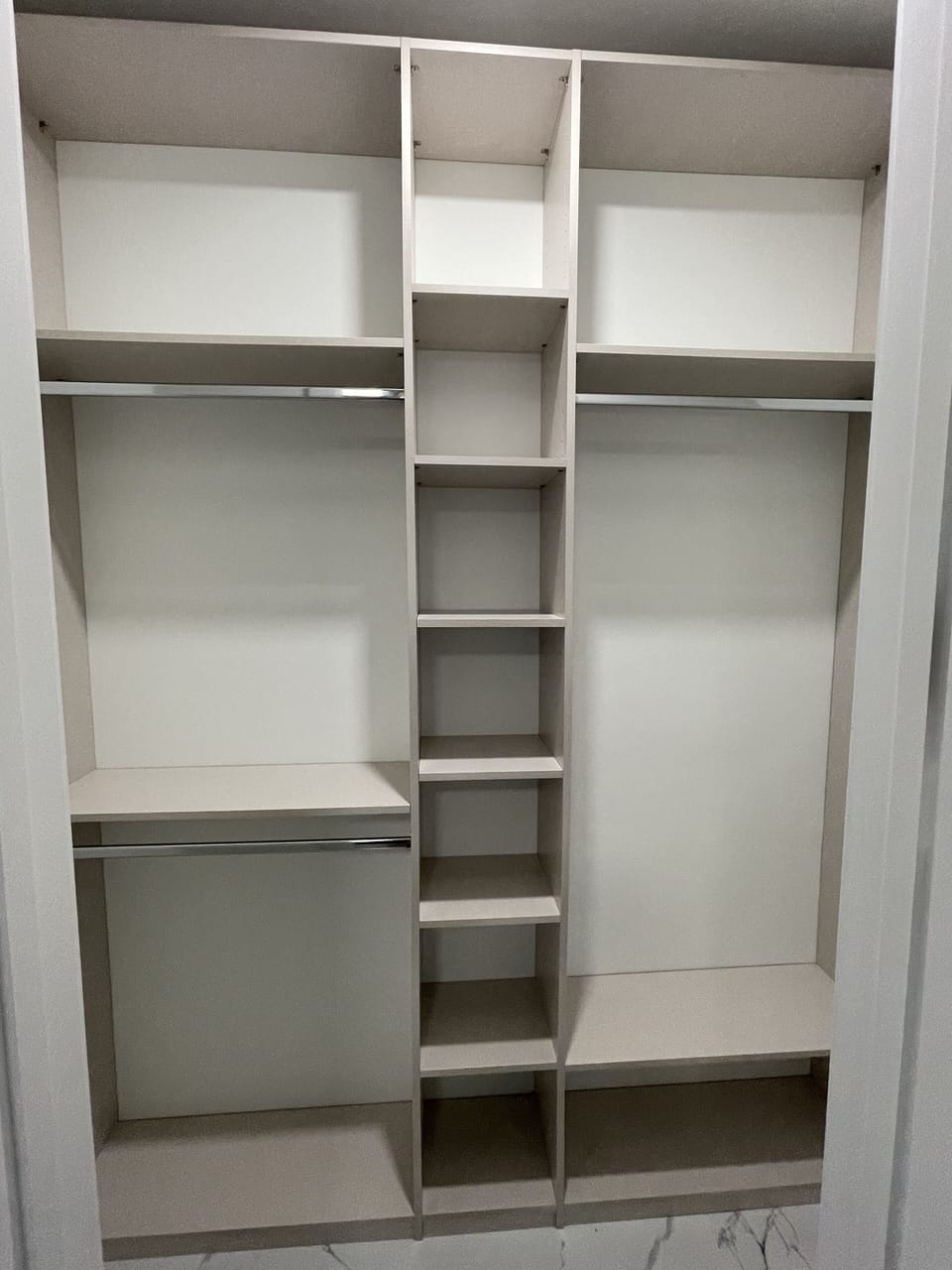 Closet with Custom Shelving in All Bedrooms