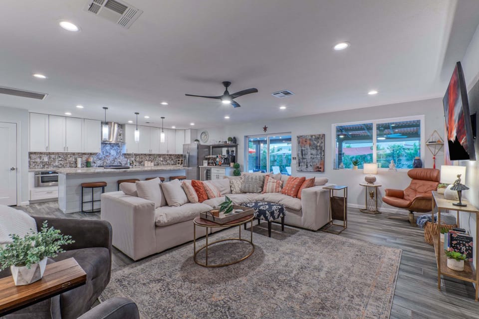 Open concept provides places for time together or private moments.