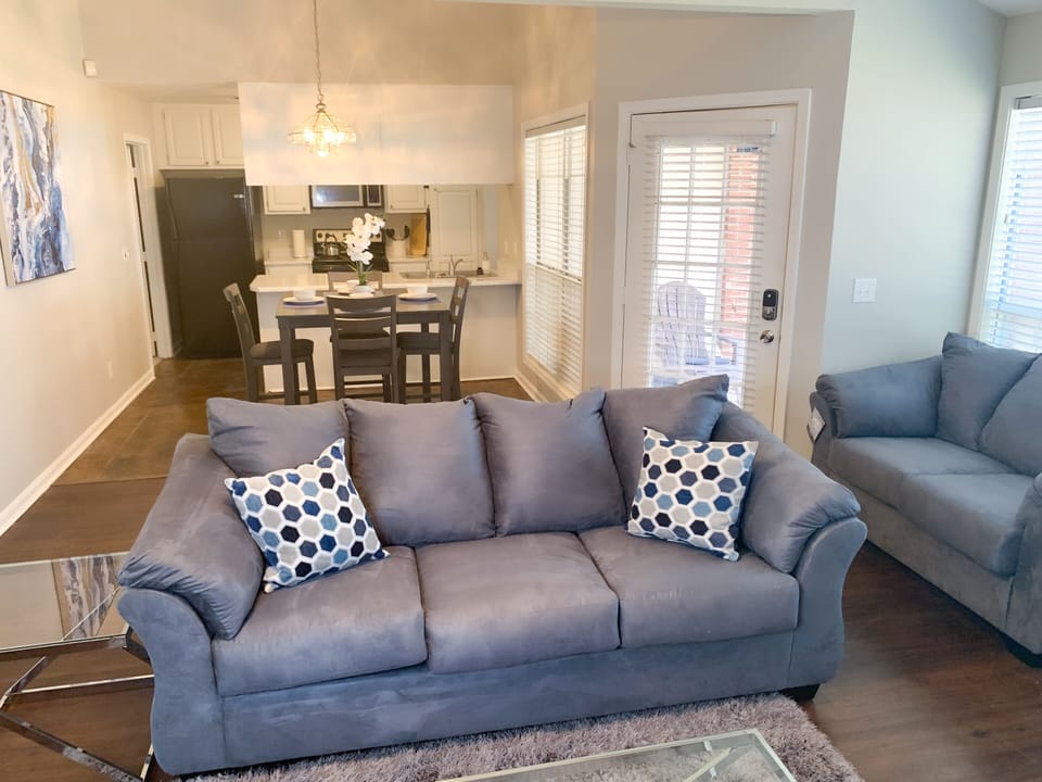 Every living room needs a comfortable couch with plush pillows.