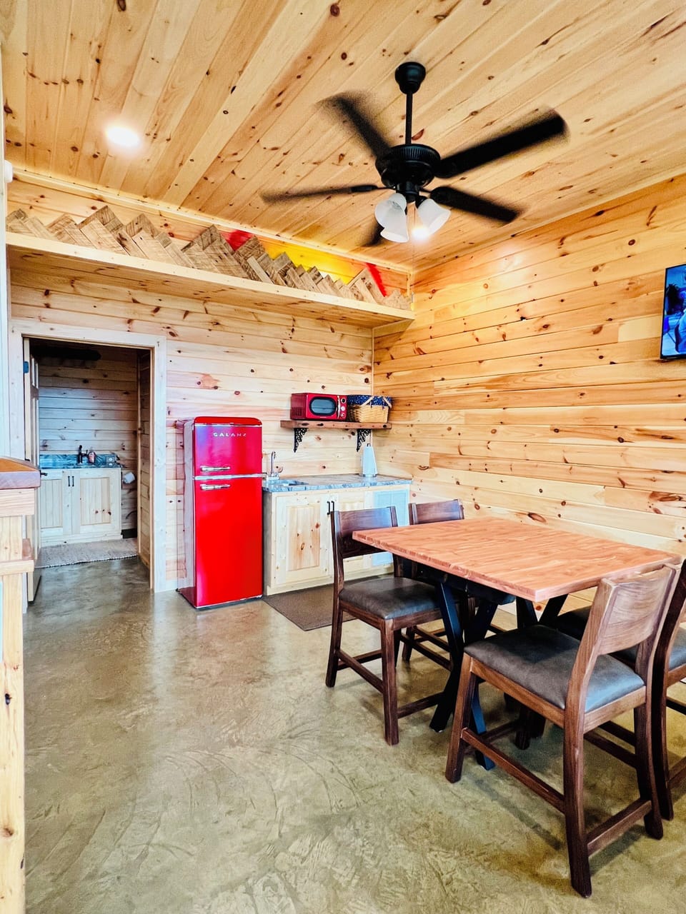 Kitchenette with game table.