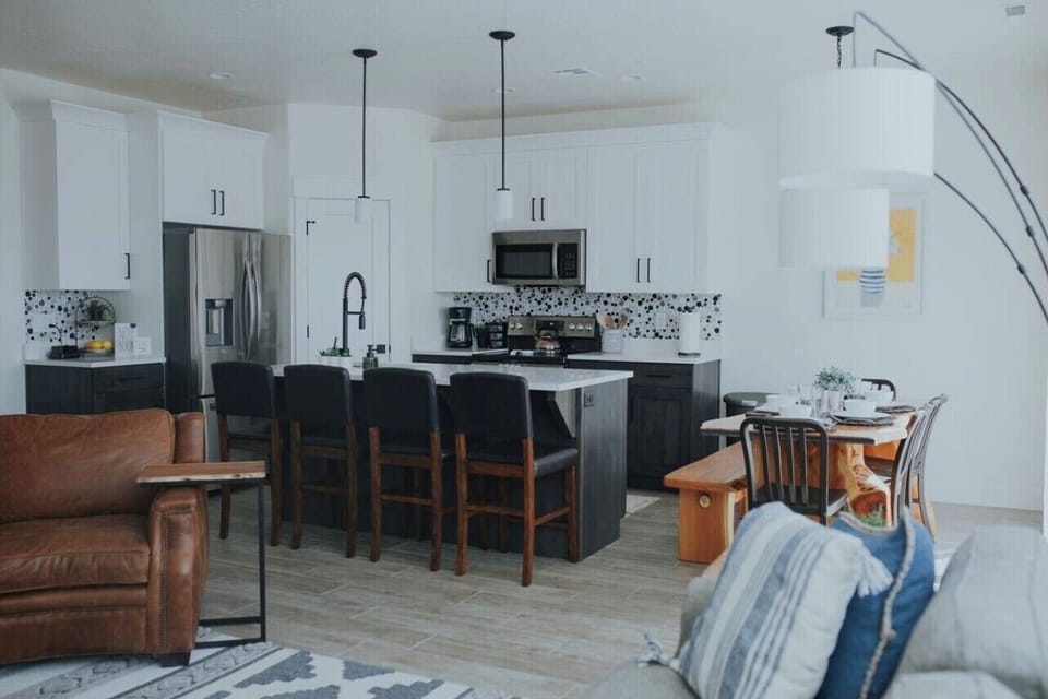 Open concept from kitchen to living room.