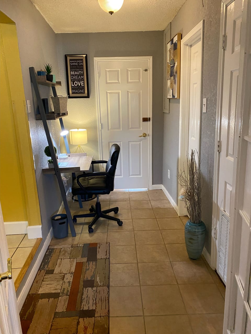 Designated work area with adequate lighting and space 