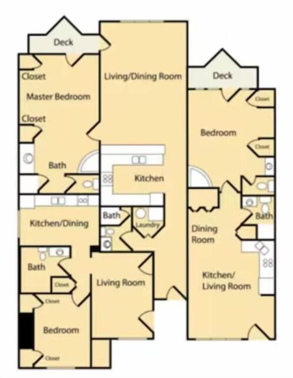 Check out your 3BDR floor plan and get an idea of where you will put everyone