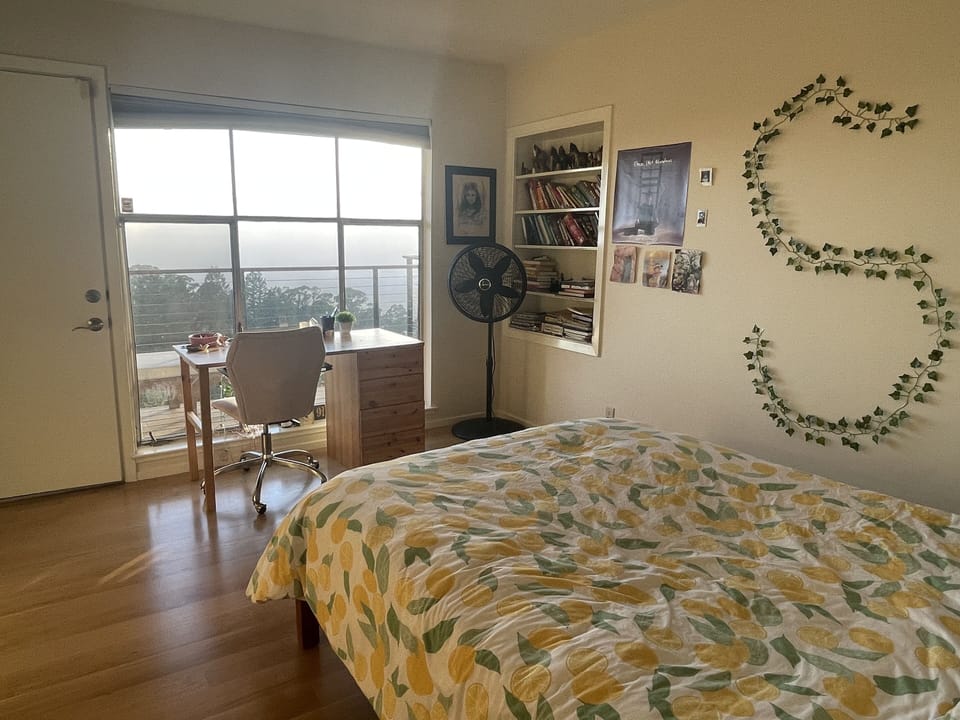 2nd bedroom with ensuite bathroom.  Full size bed. 