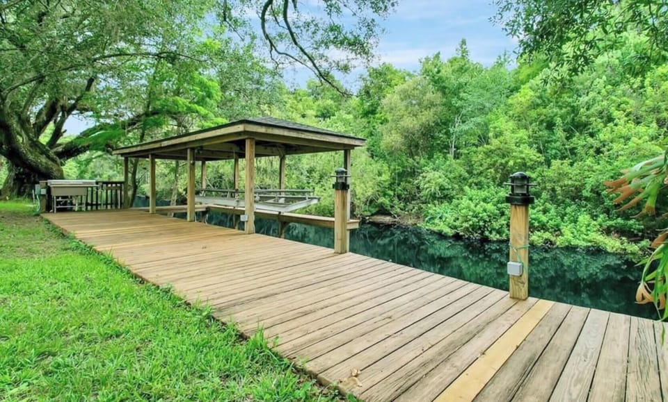 Backyard dock.