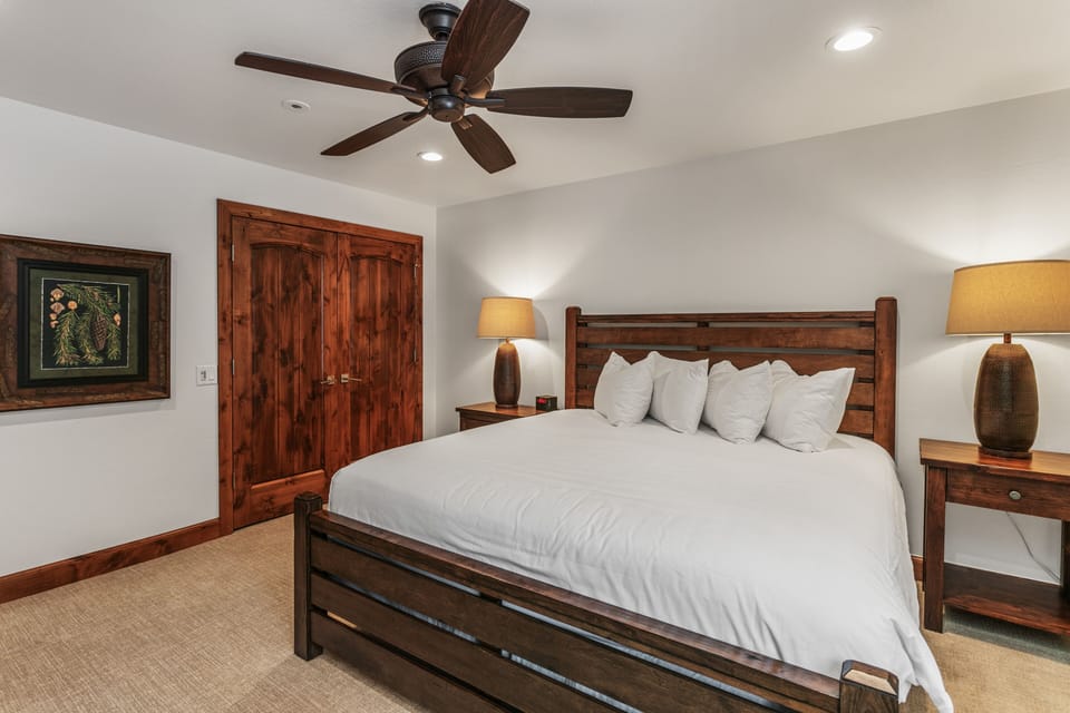 Indoors, Appliance, Ceiling Fan, Lamp, Bed